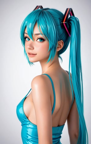 (masterpiece), best quality, expressive eyes, perfect face, Hotsune Miku, sexy, backshot