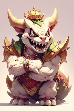 ((Chibi)) Bowser in the style of SM, PastelHorror, expresive:1.2,  digital art-illustration, fine and delicate details, photoshop master, 