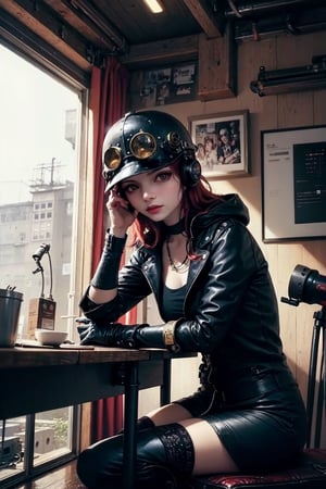 (8k, RAW photo, highest quality), beautiful girl using tools next to a desk, in a factory,  water pipe, water tank, 18 century,  red head, steampunk aviary helmet ,avairy coat, (detailed eyes:0.8), (looking at the camera:1.4), (highest quality), (best shadow), intricate details, interior, dark studio, muted colors,  (steam punk),

lepiNoiseoffset_v2  laToZovyaRPGArtists_sd15V1