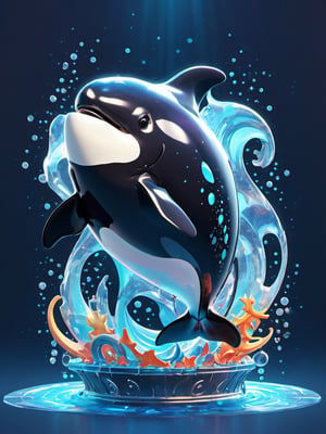 ((high quality)), ((excellent details)),orca, with a celestial anchor, water aura around , starry shattered , colorful,3d style,3d,Leonardo Style,arcane