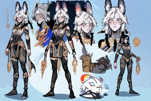 (masterpiece)shield maiden, perfect anatomy, perfect hands, perfect feet, angry face, big legs, perfect hands, pectorals, anubis, pharaon . Character design, character sheet, character in different poses. detailed face 