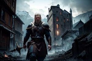 (dark magic), (grim), a viking shaman, action packed,(intricate details), (hyperdetailed), 8k hdr, high detailed, lot of details, high quality, soft cinematic light, dramatic atmosphere, atmospheric perspective