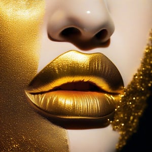 GOLDEN LIPSTICK ON THE LIPS, CENDE AND THER STITIT REE LIKE THE FIGHT IN THE MOONE BY ETHAED WRICK HOLLY BAN
