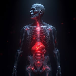 ANATOMICAL X-RAY OF A CYBORG, paint dripping Octane render, Cinematic lighting, Dramatic Lighting, dark fantasy 8k  