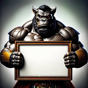 AN OGRE HOLDING A BLANK SIGN