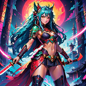 QUEEN KATANA, anime style, key visual, vibrant, studio anime, highly detailed", digital artwork, illustrative, painterly, matte painting, highly detailed
