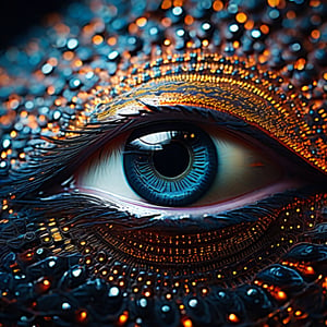 DIVINE CIRCUIT EYES, by greg rutkowski, Highly Detailed, by Greg Rutkowski, Miki Asai Macro photography, close-up, hyper detailed, trending on artstation, sharp focus, studio photo, intricate details, highly detailed