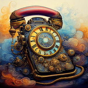 STEAMPUNK CELL PHONE BY Yoshitaka Amano,Tim Burton, detailed, elegant, intricate, colorful mist detailed, elegant, intricate