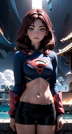 centered, masterpiece, korean supergirl, lowleg black shorts, midriff, navel, wet body in the beach, rainbow in the sky, natural skin texture, soft cinematic light, adobe lightroom, photolab, hdr, intricate, elegant, highly detailed, sharp focus, (cinematic look), soothing tones, insane details, intricate details, hyperdetailed, low contrast, soft cinematic light, dim colors, exposure blend, hdr, faded, cartoon, (detailed cloudscape:1.1), beautiful face, beautiful eyes, fantasy, dreamlike, unreal, science fiction, perfect light, red moon, | ,yihyun