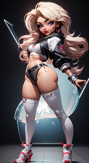 3DMM, chibi, mdjrny-v4 style, hot woman, curvy, back, 3/4 angle, big ass, full body, standing, bubble butt, underboob, black canvas thong, ((perfect face)), (detailed skin), alluring eyes, ass focus, (thepit bimbo:0.5), glossy, sexy, looking at the viewer, slutty look, naughty look, seduction look, biting her lips, erotic expression, best image, 8k, bottom view, deep field of view
,from below