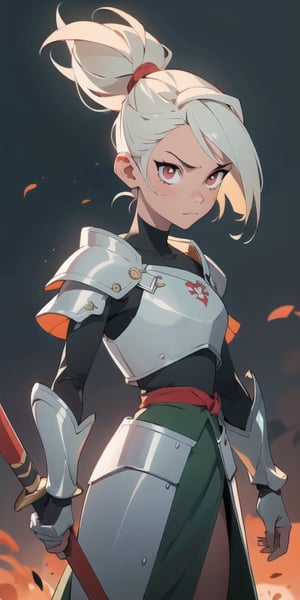 (android wallpaper), (war pose), (face of a 20 year old girl, body of a 20 year old girl), holding a sword, crimson red eyes, bob style hair, female knight, armor, flying, , skirt, horror style, area lighting,KunoTsubakiv1,EnvyBeautyMix23,MAWSLoisLane,frankie_wai