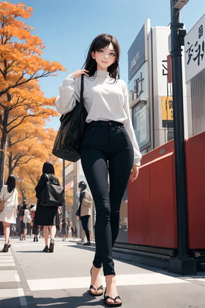 Official art, beautiful women, Tokyo, autumn, casual fashion,