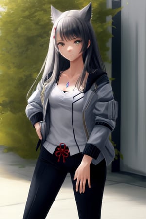 Mio, long hair, casual suit