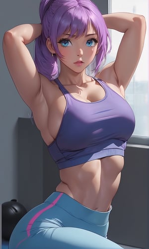 (masterpiece), best quality, expressive eyes, perfect face,big tits, round ass, tight yoga pants, sport brassiere, blue and pink eyes, light purple hair, in sexy pose





niji6