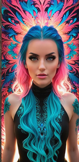 (masterpiece, top quality, best quality, official art, beautiful and aesthetic:1.2),(1woman),upper body,([pink|blue] hair:1.5),extreme detailed,(fractal art:1.3),(colorful:1.5),highest detail