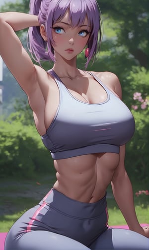 (masterpiece), best quality, expressive eyes, perfect face,big tits, round ass, tight yoga pants, sport brassiere, blue and pink eyes, light purple hair, in sexy pose





niji6