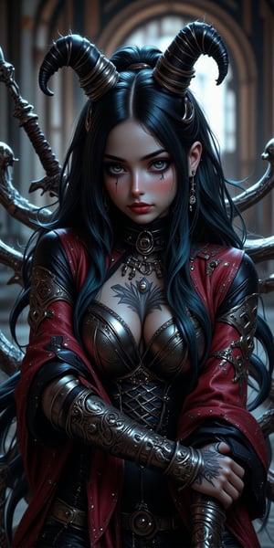 (((Evil, satanic))), elf female, glaring eyes, dim eyes, sorceress, dark castle, floating, dark magic, dark elements, tattered robes, female build, holding weapon, ornate armor, undead female, female lich, queen of darkness, 8k, unreal engine, QTGIRLREAL,REALNIME,BOOREAL2