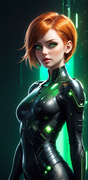 (dreamlikeart:1.3), (redshift style:0.8), illustration, 1woman, female portrait, solo, closeup, sexy, ginger, short bobcut, green eyes, black futuristic bodysuit, highly detailed woman, perfect eyes, perfectly detailed face, sci-fi, spaceship, lifelike texture, trending on deviantart, sharp focus, (subsurface light scattering, ray tracing:1.2), diffused lighting, soft shadows, cinematic ambient, amazed, loving, looking side, kodak professional metallic