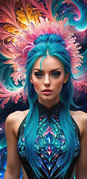 (masterpiece, top quality, best quality, official art, beautiful and aesthetic:1.2),(1woman),upper body,([pink|blue] hair:1.5),extreme detailed,(fractal art:1.3),(colorful:1.5),highest detail