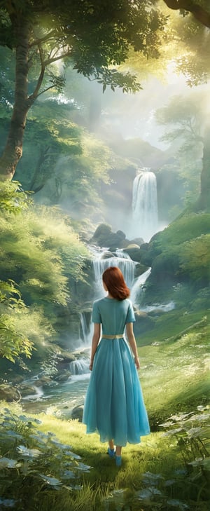 Breathtaking: Award-Winning Girl in Nature**: An award-winning artwork portraying a girl in a painterly, dreamy natural setting.
,3d style