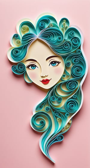 Paper Quilling Sticker with TenTen**: Delicate curls of paper forming TenTen's 3D likeness, a work of precision.,vector art illustration