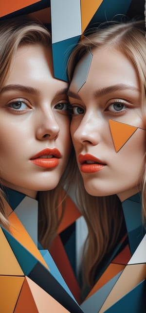 In the style of "Cubism": An intricate cubist portrayal of Nastya Poleva and Oleg Gazmanov, breaking down their personas into geometric fragments.
,aesthetic portrait