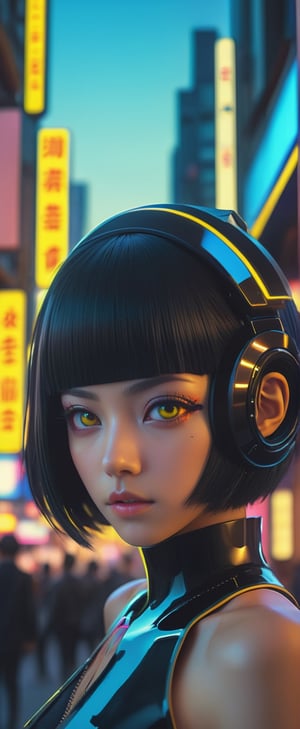 Beautiful cyberpunk futuristic armed woman with black bob haircut, stunning body, smart eyes, body art, best feminine features,hyperdetalization, magical neon, dark yellow urban dynamic lighting HDR surround lighting Cinema 4D photorealistic,,hyper detailed,cell shaded,large anime eye,ultra detailed,soft lighting,long shot,highly detailed,cinematic composition,
intricate concept art,16k,intricate,intense shadows,sharp focus,trending on artstation,dramatic,cinematic,dynamic lighting,hyperrealism,medium shot,atmospheric lighting, large anime eye,4k,volumetric lighting,cinematic lighting,studio quality,extreme detail,hd,,cinematic wallpaper by Stanley Artgerm Lau,illya kuvshinov,blue water,reflections, made in abyss,cinematic composition,mid-shot,hyper realistic
,portrait_futurism
