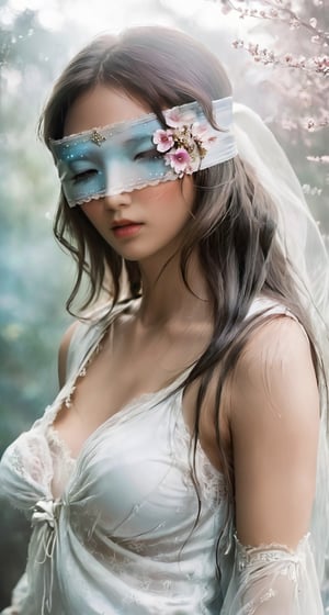 Ethereal fantasy concept art of a girl - magnificent, celestial, ethereal, painterly, epic, majestic, magical, fantasy art, cover art, dreamy.
,Flower Blindfold