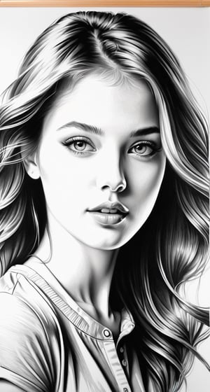 Advertising poster-style artwork featuring a girl - professional, modern, product-focused, commercial, eye-catching, highly detailed.
,pencil sketch