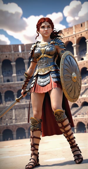 Roman Gladiator Girl 3D Game Character Model**: Enter the arena as a valiant Roman gladiator, equipped with iconic weaponry and ancient colosseum settings.
,mythical clouds