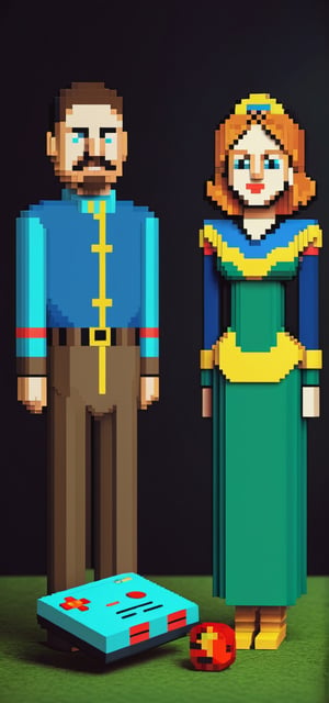 In the style of "Pixel Art": A pixel art representation of Zhanna Aguzarova and Sergei Shnurov, paying homage to retro video game graphics.
,TWbabeXL01,v0ng44g,make_3d