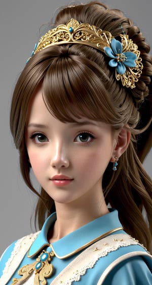 Breathtaking 3D model of a girl - award-winning, professional, highly detailed.