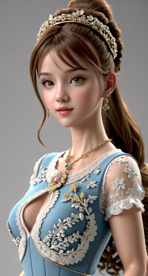 Breathtaking 3D model of a girl - award-winning, professional, highly detailed.