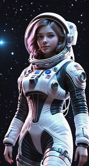 Space Explorer Girl 3D Game Character Model**: Embark on cosmic adventures as a fearless space explorer, with highly detailed spacesuits and interstellar settings.
,neon photography style