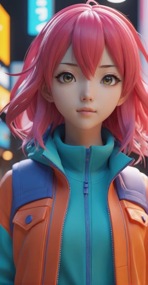 Anime Artwork in Octane Render**: Vibrant colors bring this 3D anime character to life, capturing the essence of studio anime.