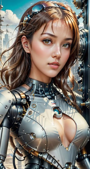 Advertising poster-style artwork featuring a girl - professional, modern, product-focused, commercial, eye-catching, highly detailed.
,Mechanical part