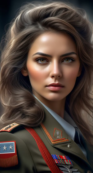 Graphite,color portrait of a very beautiful woman,in the image of a military ingener,detailed,cinematic portrait with an emphasis on details & face,realistic visualization and lighting,
perfect eyes and appearance,artistic body art,HDR,64K,REDSHIFT RENDERER,DonMASKTexXL 