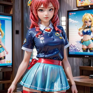 
Digital Impasto:
The texture comes alive with digital impasto in a portrayal of a woman in a miniskirt and high-tech cosplay uniform, showcasing cute panties with a tactile quality.
,v0ng44g,Anime ,3D Render Style