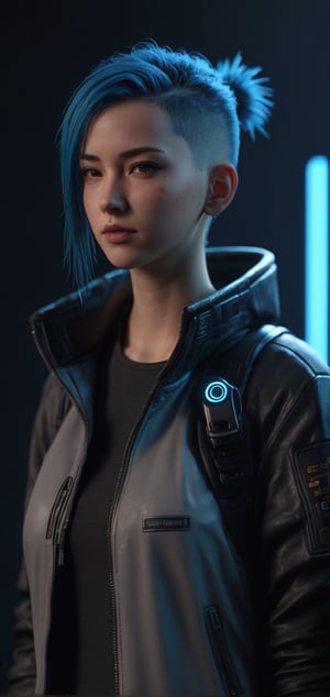 Professional 3D Model of a Cyberpunk Girl**: Meticulously crafted girl character, rendered in Octane with dramatic lighting, showcasing high-level detail.
,Movie Still