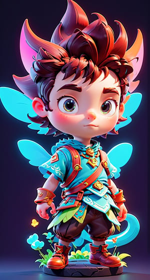 Stylized 3D Game Character Model**: This charming hero, rendered in a cel-shaded style, is your ticket to a whimsical adventure with vibrant colors and dynamic poses.
,neon photography style