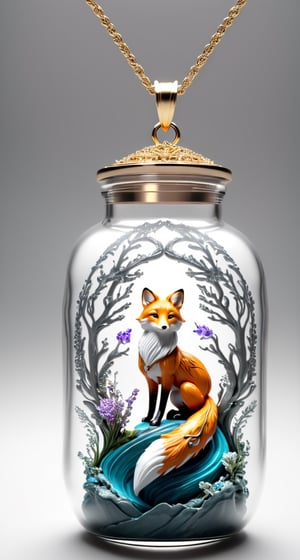 Breathtaking 3D model of a girl - award-winning, professional, highly detailed.,in a jar,Spirit Fox Pendant,DonMDj1nnM4g1cXL ,DonMF43XL