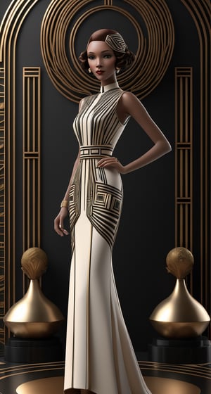 Art Deco-Inspired 3D Game Character Model**: Embrace the elegance of the Art Deco era with a character adorned in geometric patterns and luxurious design.
,DonShr00mXL ,Leonardo Style