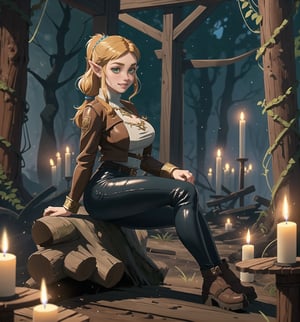 A Breath of the Wild Zelda-style masterpiece, fantasy adventure rendered in ultra-detailed 4K. | Princess Zelda, a young 23-year-old woman, is dressed in a hydraulic firefighter outfit, consisting of a black leather jacket, black leather pants, black rubber boots and a yellow protective helmet. Her short blonde hair is disheveled with two pigtails held in place by silver barrettes. Her green eyes shine as ((she looks at the viewer, smiling and showing her white teeth)). It is located in a filthy pit, with rusty pipes, rocky structures and rotten wood. Mud and dirt cover the floor, while lit candles illuminate the gloomy space. Wooden and stone structures blend into the environment, creating an atmosphere of adventure and danger. | The image highlights the imposing figure of Princess Zelda and the architectural elements of the well. The rusty pipes, rock structures, rotting wood, mud and dirt create an environment of adventure and danger. The lit candles illuminate the scene, creating dramatic shadows and highlighting the details of the scene. | Soft, shadowy lighting effects create a tense, uncomfortable atmosphere, while rough, detailed textures on structures and objects add realism to the image. | An adventure and fantasy scene of a plumber princess in a filthy pit, fusing elements of Zelda Breath of the Wild, adventure and fantasy. | (((The image reveals a full-body shot as the Princess Zelda assumes a sensual pose, engagingly leaning against a structure within the scene in an exciting manner. She takes on a sensual pose as she interacts, boldly leaning on a structure, leaning back and boldly throwing herself onto the structure, reclining back in an exhilarating way.))). | ((((full-body shot)))), ((perfect pose)), ((perfect arms):1.2), ((perfect limbs, perfect fingers, better hands, perfect hands, hands)), ((perfect legs, perfect feet):1.2), ((huge breasts)), ((perfect design)), ((perfect composition)), ((very detailed scene, very detailed background, perfect layout, correct imperfections)), Enhance, Ultra details++, More Detail, poakl