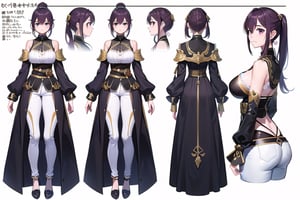 (CharacterSheet:1), {{design character sheet}}, girl, teen, (violet hair), long hair, pony_tail, dragon horn, white military jacket, arm belt, black trousers , casual, different pose, {{{different angle (up, down, left, right back view, back facing, sideways}}}, {different expression}}, different point of view, optimal arrange, {{there is space}}, do not overlap, white flat background, {{not cut of}}, margin boarder 2 space, (upper body and waist up), dinamyc angle, {illustration}, cinematic angle, {{{pattern of clothes}}}, {{{cute}}}, (beautiful detailed eyes), 4x3, Perfect Finger, perfect anatomy, perfect arm, perfect hand, ciastuysha style, pemandangan keren, animasi tangkapan layar, large breast, (multiple views, full body, upper body, reference sheet:1)