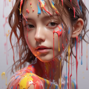 dripping paint,abstract,1 girl, (((masterpiece))), best quality,ultra-detailed, 8k, wallpaper, extremely delicate and beautiful, highresolution, ray tracing, best shadow, (realistic, photorealistic:1.37),professional lighting, photon mapping, radiosity, physically-based rendering