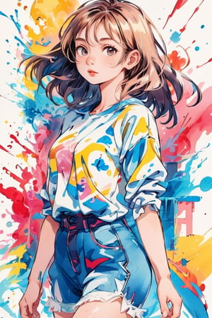 Momoko Sakura Style、8K quality、Intense watercolor,, Watercolor splash, Surreal, Avant-garde pop art, Beautiful and expressive paintings, Beautiful artwork illustration, Very colorful tones, wonderful, Cool Beauty, Highest quality、Official Art, Vector art, Stylish design, The most beautiful girl, Thin legs、Highest quality, High resolution, detailed, Doodle Art, masterpiece, Super detailed,Stylish summer fashion,
pastelmix,kidz