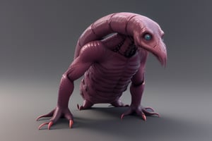 worm monster humanoid 3d, reference, render