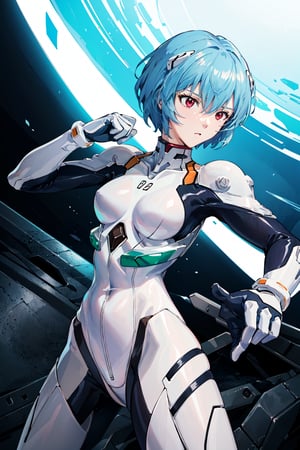 (best qulity), (masterpeice),
girl fighting pose, white bodysuit, shoulder armor,
dramatic lighting,ayanamirei