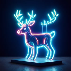 a neonlight reindeer