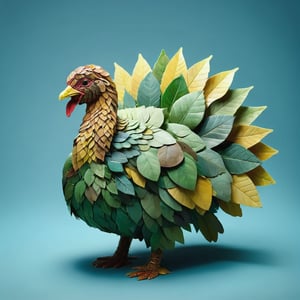 a turkey,made out of leaves